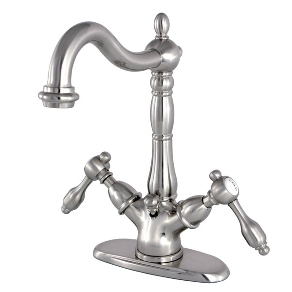 Tudor 2-Handle Bathroom Faucet W/Brass Pop-Up & Cover Plate, Nickel